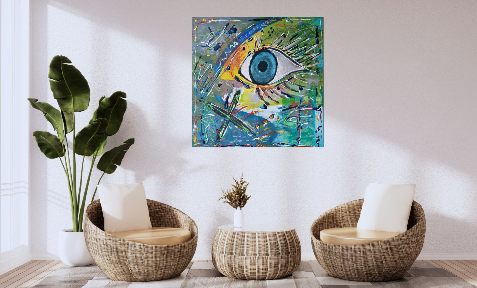 "Farbenblick" in modernem Wohnraum